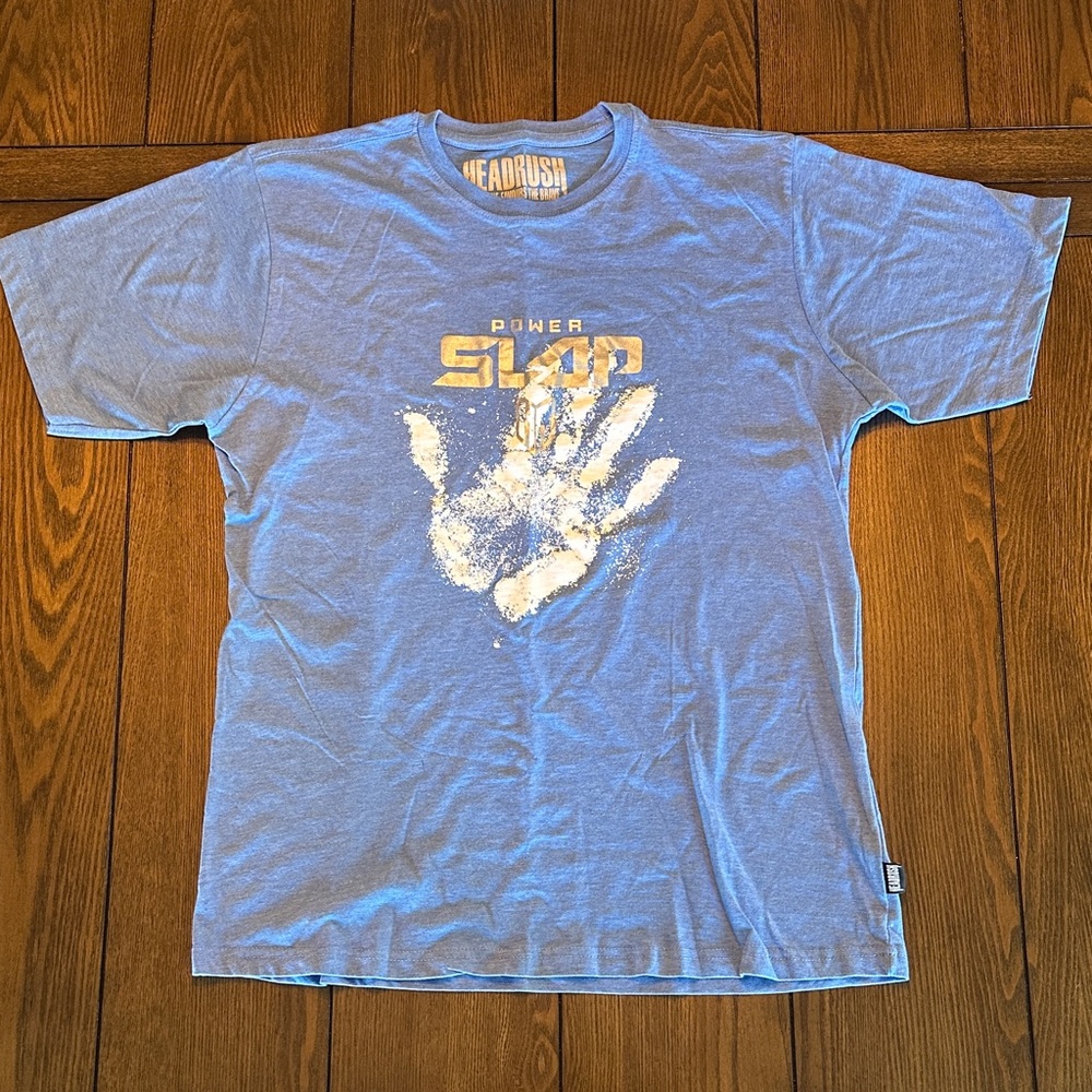 Men's Blue Power Slap Graphic Tee by Headrush size XL